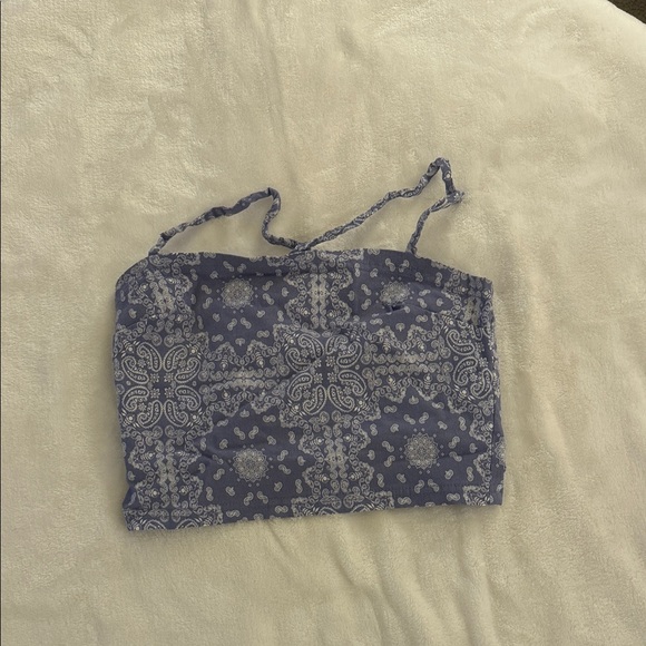Blue Paisley Crop Top - Picture 1 of 2